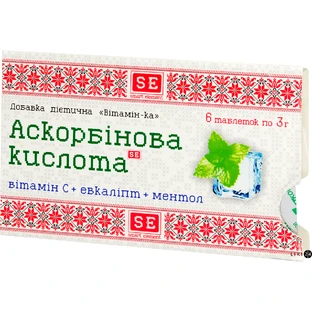 Витамин-ка с аскорбиновой кислотой, эвкалиптом, ментолом табл. 3 г №6