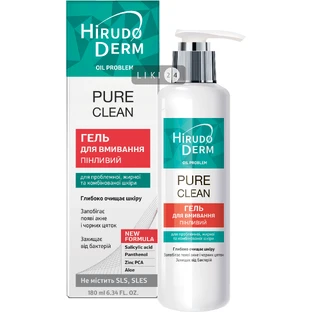 Гель для умывания Биокон Pure Clean Hirudo Derm Oil Problem пенящийся, 180 мл