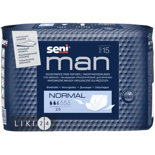 Вкладиші урологічні Seni Man Normal для чоловіків 15 шт
