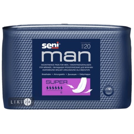 Урологические прокладки Seni Man Super для мужчин 20 шт