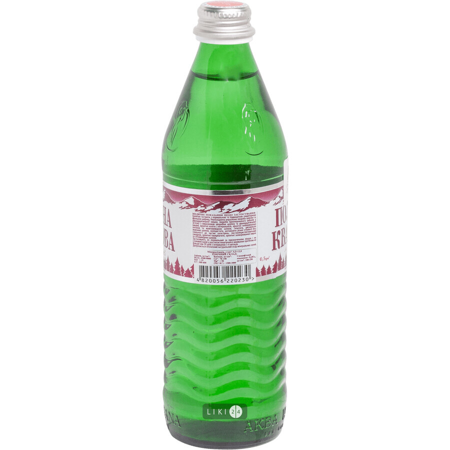 Вода мінеральна Поляна Квасова питна лікувально-столова 0.5 л пляшка скляна: ціни та характеристики
