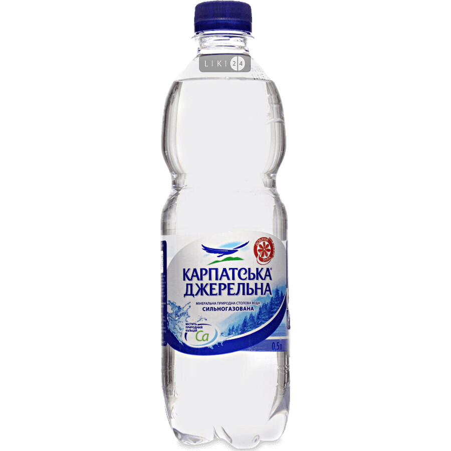 Вода минеральная Карпатська Джерельна природная столовая газированная 0.5 л: цены и характеристики
