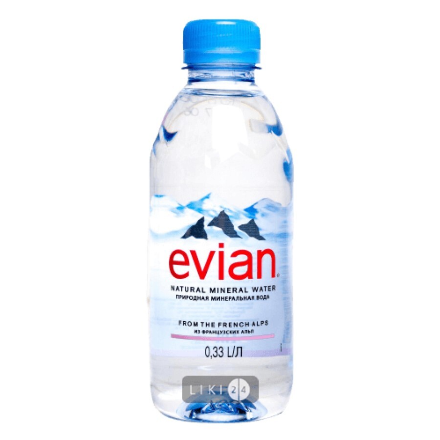 Вода мінеральна Evian Natural Water натуральна столова 0.33 л: ціни та характеристики