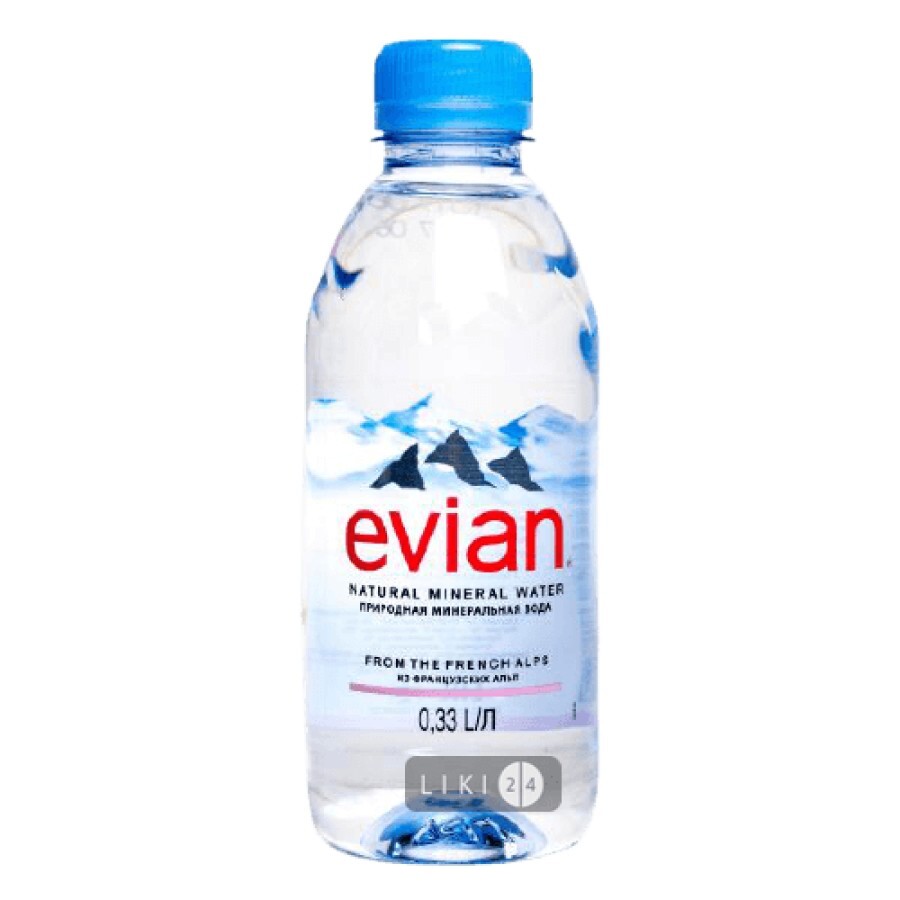Вода мінеральна Evian Natural Water натуральна столова 0.33 л пляшка ПЕТФ: ціни та характеристики