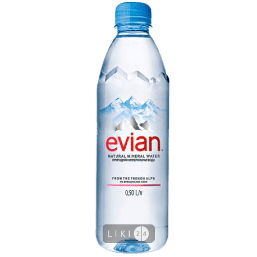 Вода мінеральна Evian Natural Water натуральна столова 0.5 л пляшка ПЕТФ: ціни та характеристики