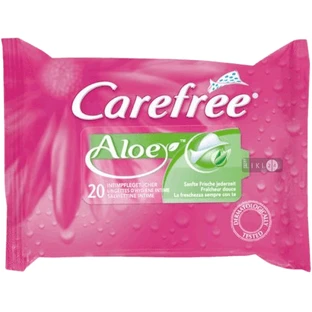 Влажные салфетки для интимной гигиены Carefree Duo Effect с зеленым чаем и алоэ вера 20 шт