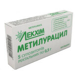 Метилурацил суп. ректал. 0,5 г блістер, в пачці №5