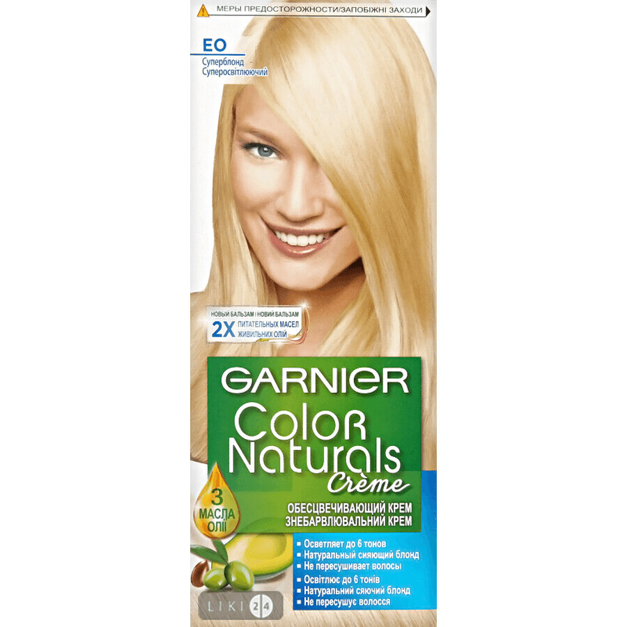 Стойкая крем-краска для волос Garnier Color Naturals ЕО супер блонд: цены и характеристики