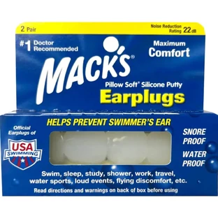 Беруші Mack's Moldable Pillow Soft з силікону 2 пари, білі 