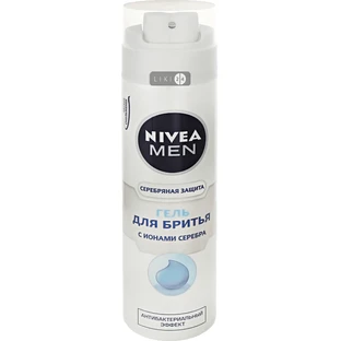 Гель для гоління Nivea Men Срібний захист з іонами срібла і антибактеріальним ефектом 200 мл