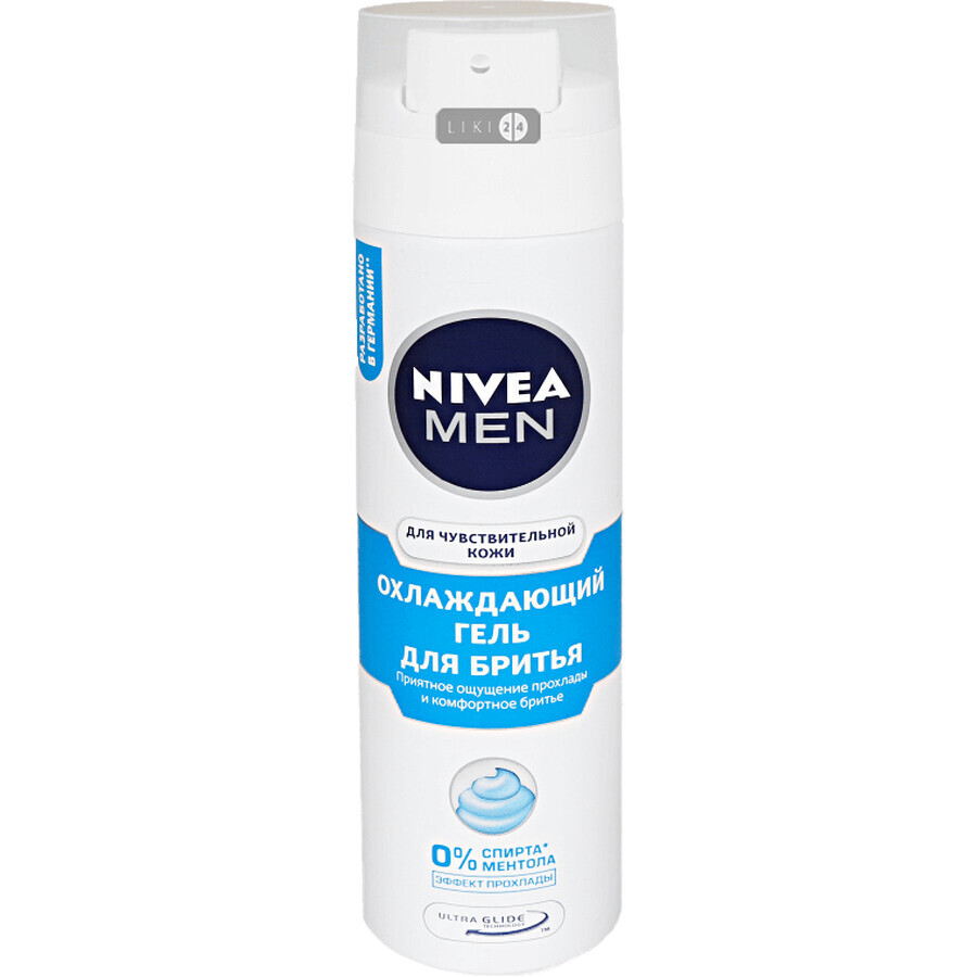 Гель для гоління Nivea Men Охолоджуючий для чутливої шкіри без вмісту спирту 200 мл: ціни та характеристики