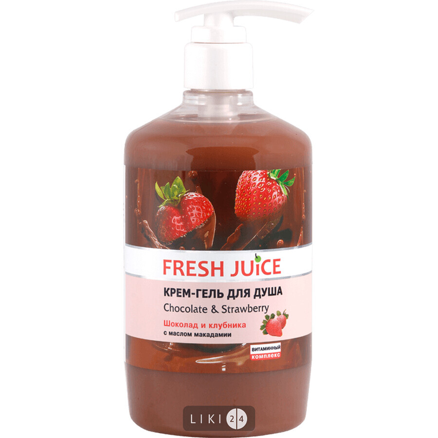 Крем-гель для душу Fresh Juice Chocolate & Strawberry, 750 мл: ціни та характеристики