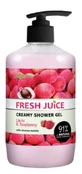 Крем-гель для душа Fresh Juice Личи и малина Litchi & Raspberry, 750 мл