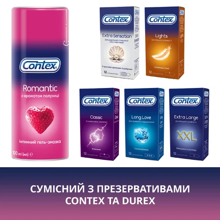 Интимный гель-смазка Contex Romantic с ароматом клубники (лубрикант), 100 мл : цены и характеристики