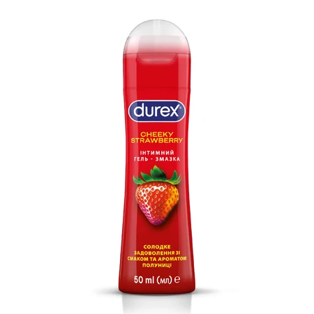 Інтимний гель-змазка DUREX® Cheeky Strawberry зі смаком та ароматом полуниці (лубрикант), 50 мл : ціни та характеристики