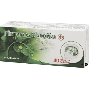 Гинкго Билоба-Ф таблетки, 500 мг №40
