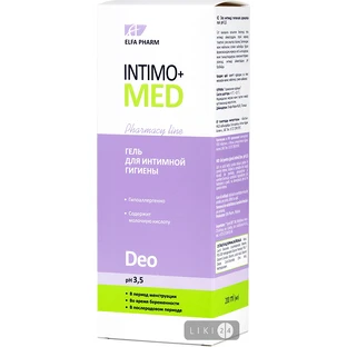 Гель для интимной гигиены Elfa Pharm Intimo+Med Deo PH 3,5, 200 мл