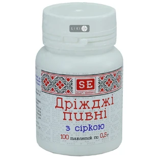 Пивні дріжджі з сіркою таблетки, 0,5 г №100