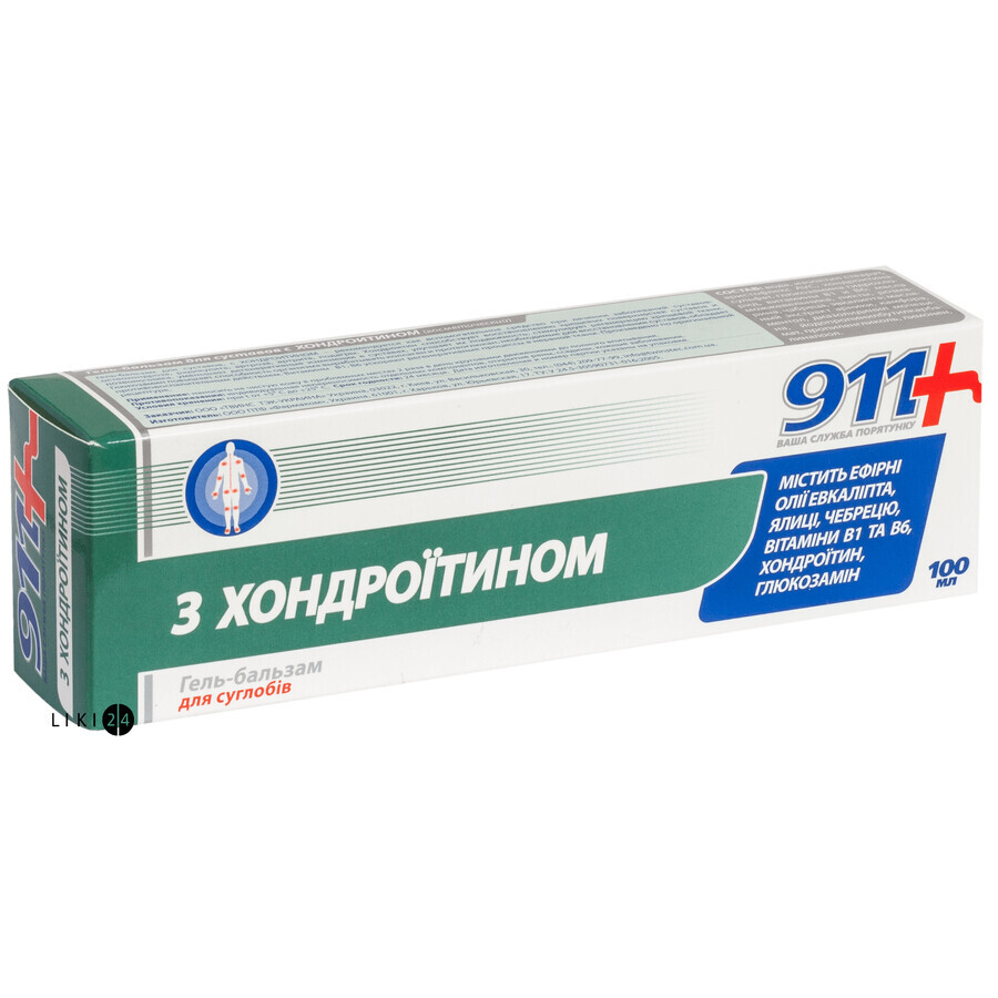 Гель-бальзам Farmakom 911 Ваша служба порятунку з хондроїтином, 100 мл: ціни та характеристики