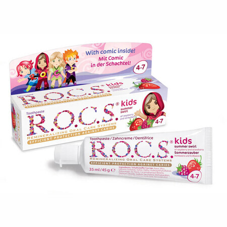 Зубная паста R.O.C.S. для детей малина и клубника, 45 мл 