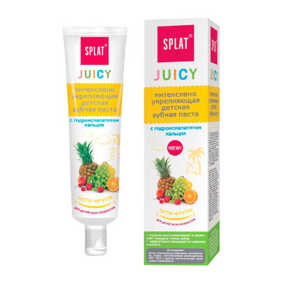 Зубная паста Splat Juicy Тутти-Фрутти Детская укрепляющая с гидроксиапатитом, 35 мл: цены и характеристики
