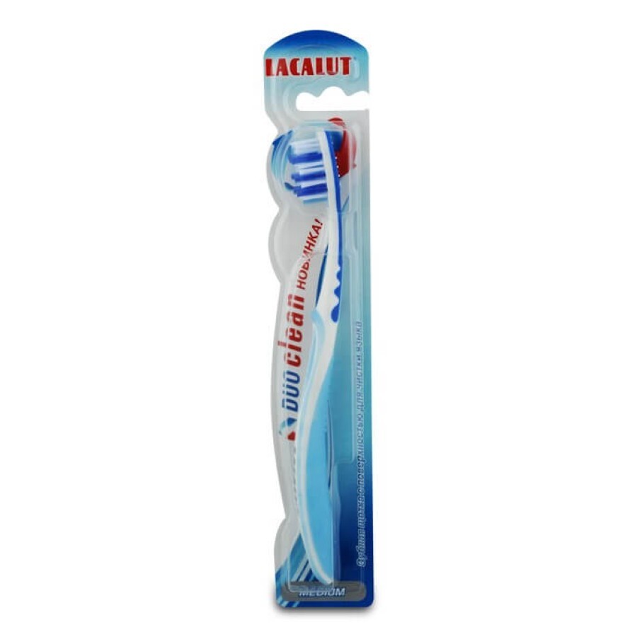 Зубна щітка Lacalut Duo Clean з пластиною для чищення язика: ціни та характеристики