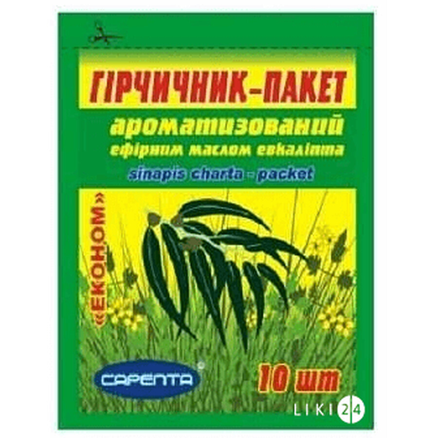 Горчичник-пакет Сарепта Эконом ароматизированный с эвкалиптом, 10 шт: цены и характеристики