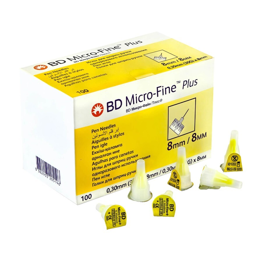Голки для шприц-ручки BD Micro-Fine Plus 30G (0,3 х 8 мм) №100: ціни та характеристики