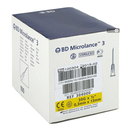 Голки ін'єкційні стерильні одноразового застосування "bd microlance 3" 0,3 х 13 мм