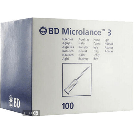 Голки ін'єкційні стерильні одноразового застосування "bd microlance 3" 0,8 х 40 мм №100