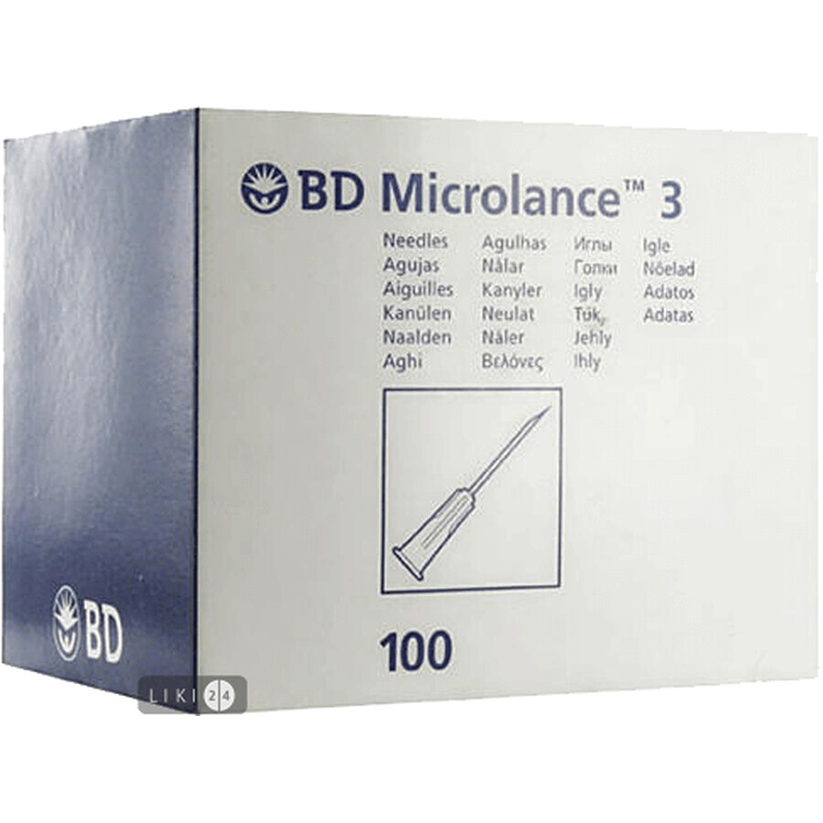 Голки ін'єкційні стерильні одноразового застосування "bd microlance 3" 0,8 х 40 мм №100: ціни та характеристики