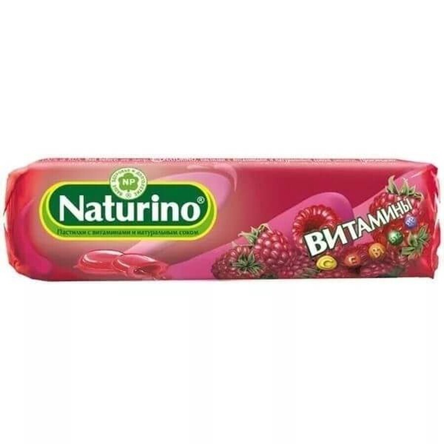 Пастилки Naturino с витаминами и натуральным соком 33,5 г, малина: цены и характеристики