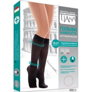 Гольфи Tiana 851 140 Den (18-21 мм рт ст) антиварикозні, розмір 4, чорний