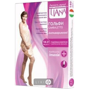 Гольфи Tiana 852 антиварикозні,140 Den, 18-21 мм рт ст, розмір 3, бежевий