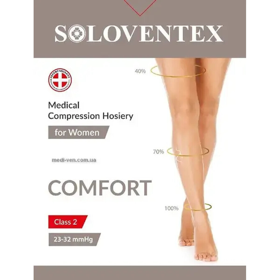 Гольфы женские Soloventex Comfort с открытым носком 2 класс компрессии, высокие, р. L: цены и характеристики