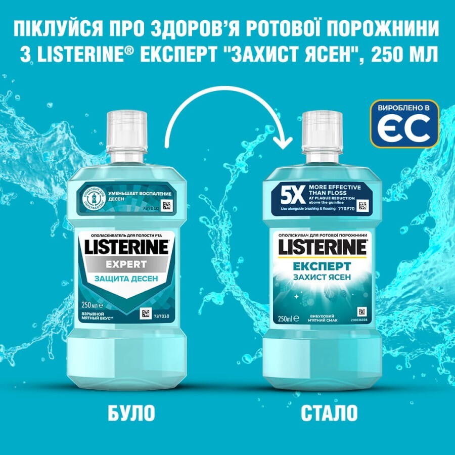 Ополаскиватель для ротовой полости Listerine Expert Защита десен 250 мл: цены и характеристики