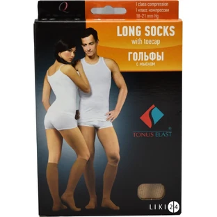 Гольфы Tonus Elast 0401 Lux (18-21 мм рт.ст.) компрессионные с мыском, размер 2, 2 рост, черный