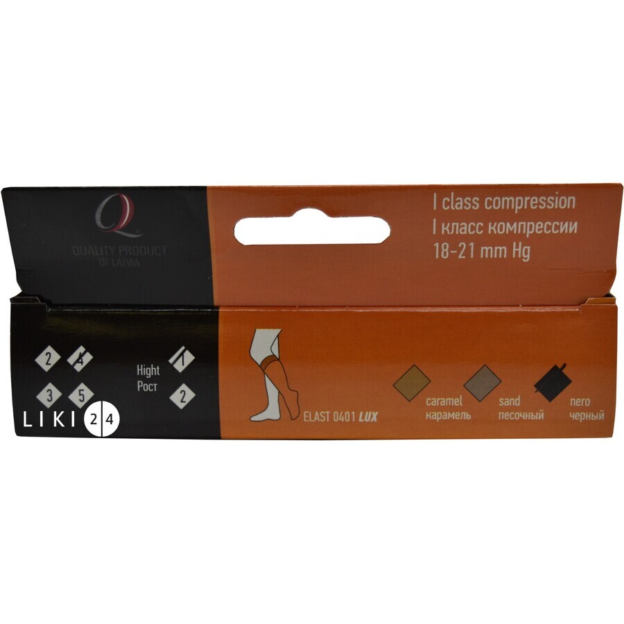 Гольфи Tonus Elast 0401 Lux (18-21 мм рт.ст.) компресійні з миском, розмір 4, 1 зріст, чорний: ціни та характеристики