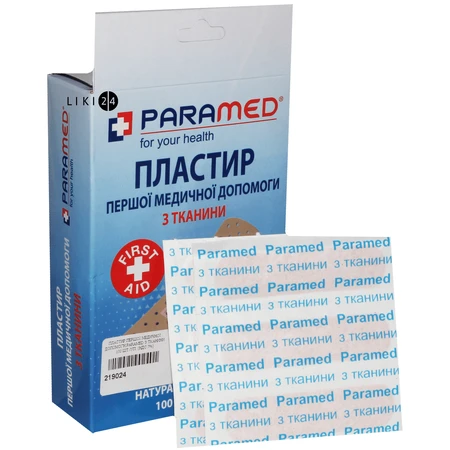 Пластырь первой медицинской помощи paramed 72 х 19 мм, на тканевой основе №100: цены и характеристики