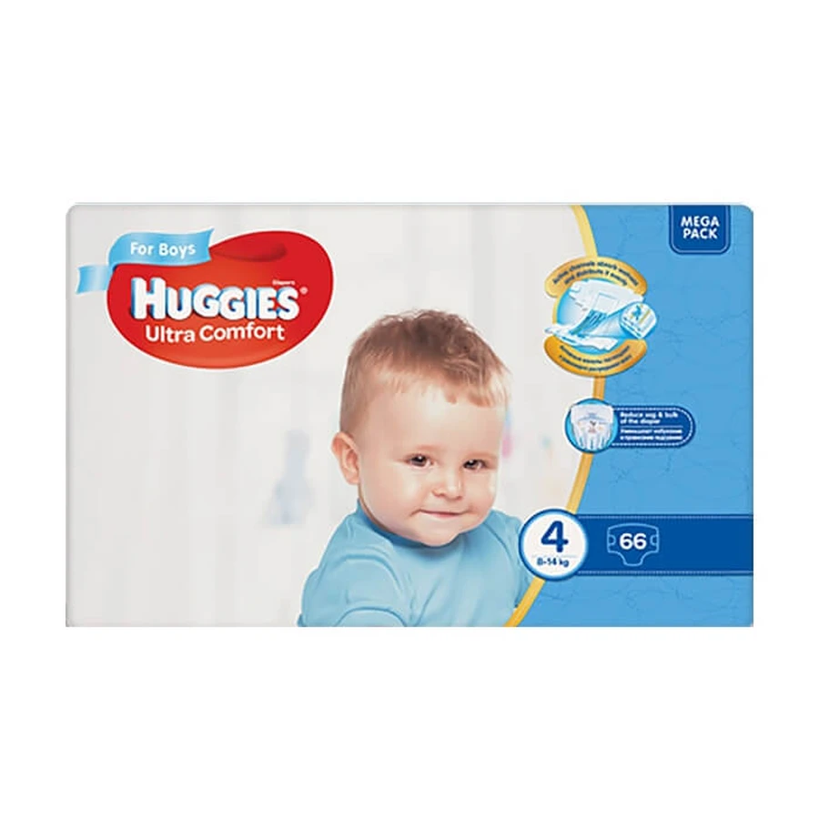 Подгузники Huggies Ultra Comfort 4 для мальчиков 8-14 кг 66 шт: цены и характеристики