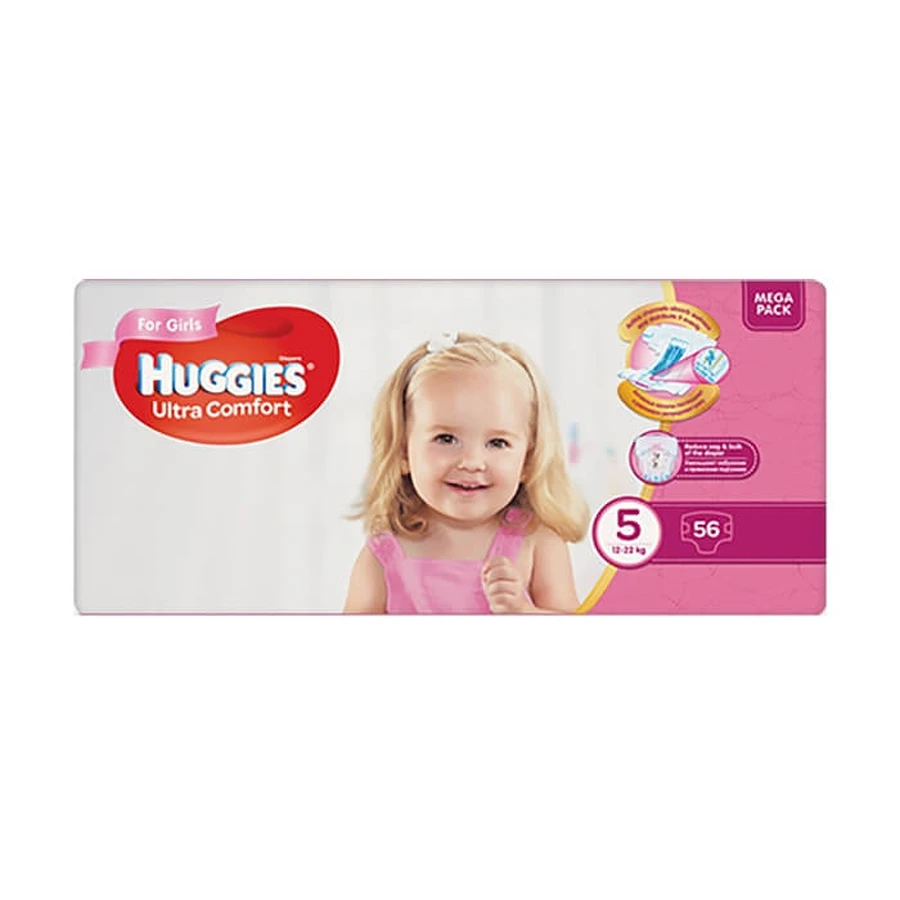 Підгузки Huggies Ultra Comfort 5 для дівчаток 12-22 кг 56 шт: ціни та характеристики