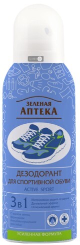 Дезодорант для спортивной обуви Зеленая Аптека Active sport, 150 мл