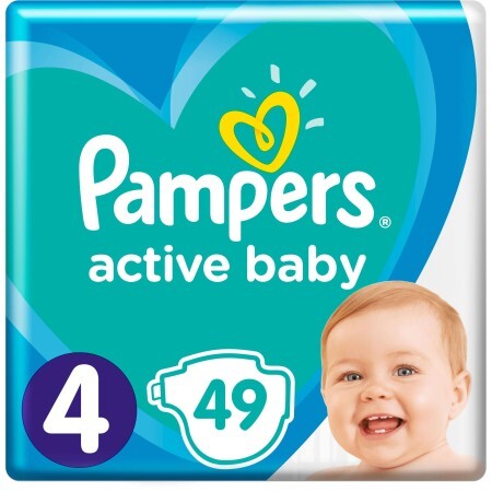 Подгузники Pampers Active Baby Maxi 4 (9-14 кг), 49 шт.