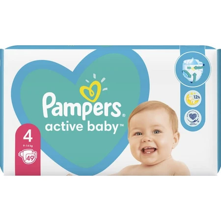 Підгузки Pampers Active Baby Maxi 4 (9-14 кг), 49 шт.: ціни та характеристики
