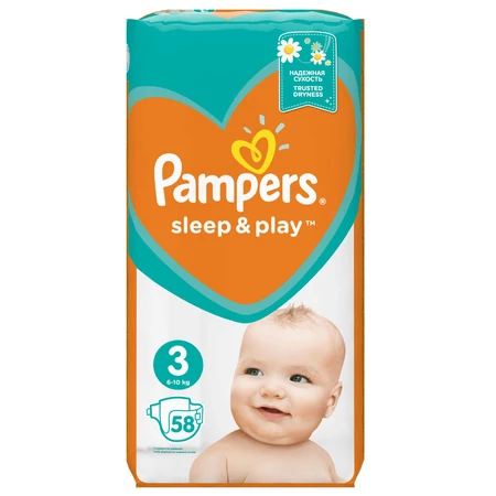 Подгузники Pampers Sleep & Play 3 Midi 6-10 кг 58 шт: цены и характеристики
