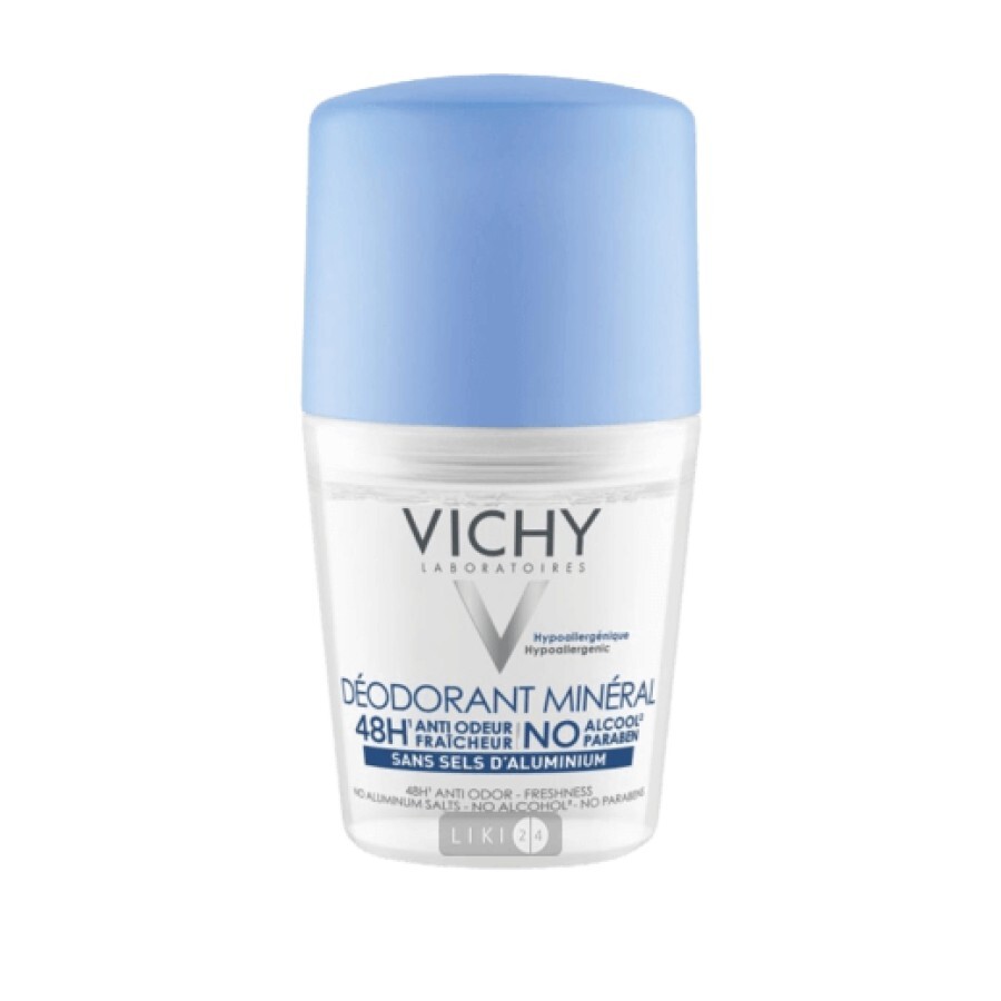 Дезодорант Vichy 24 години без солей алюмінію для дуже чутливої шкіри кульковий 50 мл: ціни та характеристики