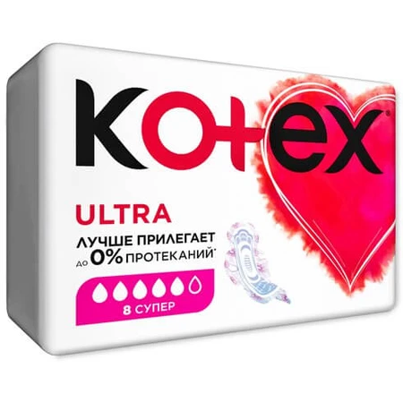Гігієнічні прокладки Кotex Ultra Dry Super 8 шт: ціни та характеристики