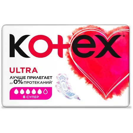 Гігієнічні прокладки Кotex Ultra Dry Super 8 шт: ціни та характеристики