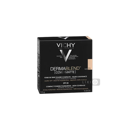 Пудра Vichy Dermablend Covermate коригуюча, з матуючим ефектом, тон 25, SPF 25, 9.5 г: ціни та характеристики