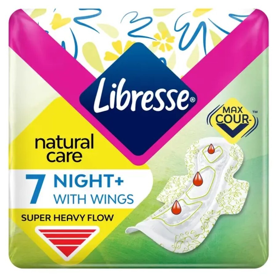 Прокладки гігієнічні Libresse Natural care Maxi GoodNight №7: ціни та характеристики